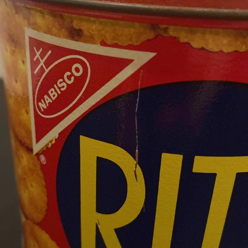 VTG Nabisco Ritz Crackers tin collectible kitchen storage 6”